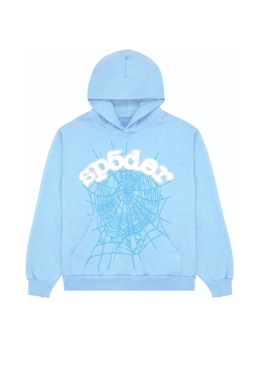 Sp5der Hoodie Light Blue